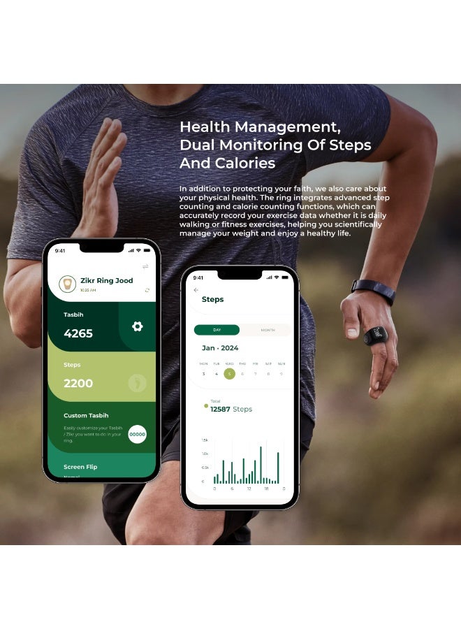 iQIBLA Smart Ring Tasbih Adjustable Replacement Smart Rings First Muslim Counter Metal Smart Zikr Ring - Image 3