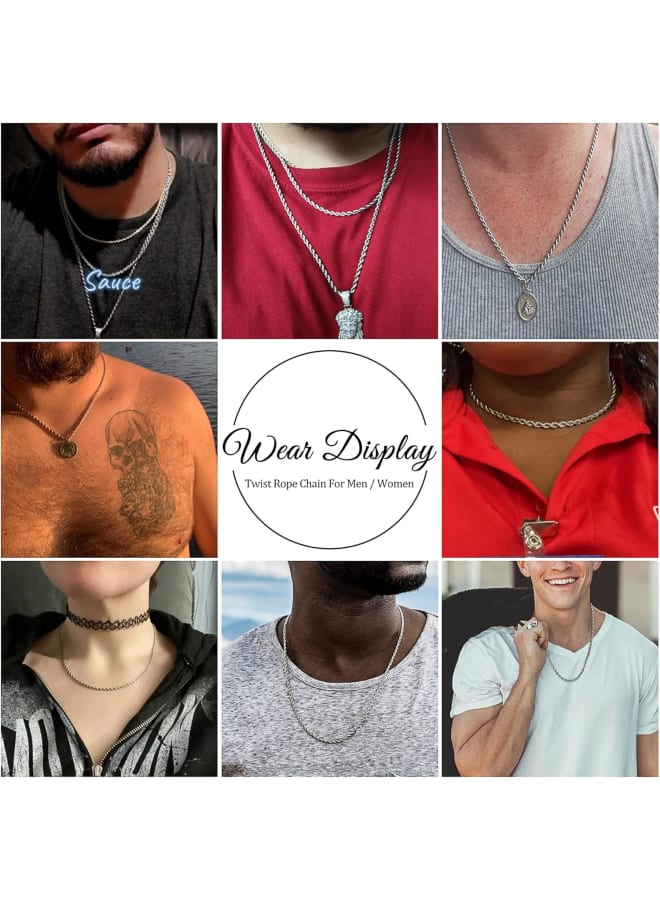 HolyFast Twist Chain Necklace - Stainless Steel Rope Jewelry for Men & Women - Image 3