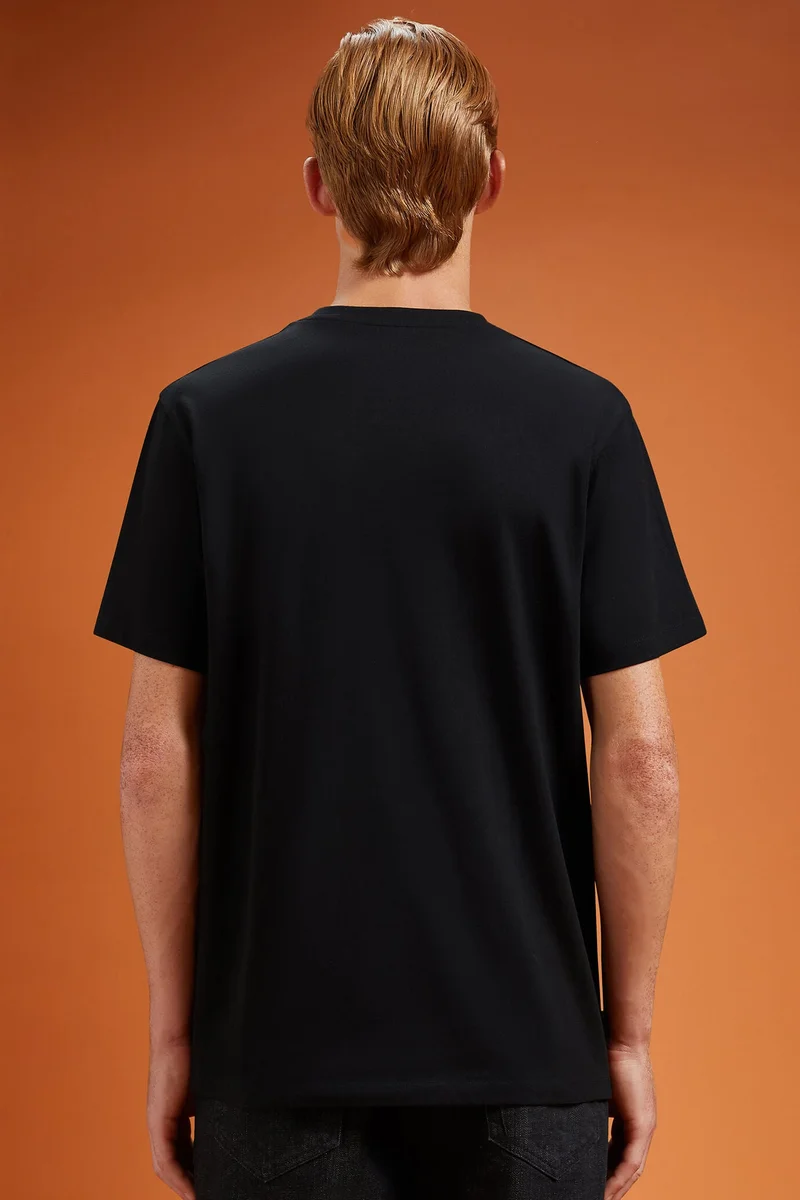 Doppelganger Black Men's 100% cotton crew neck T-shirt with short sleeves in a regular fit - Black for Men | Best Price UAE