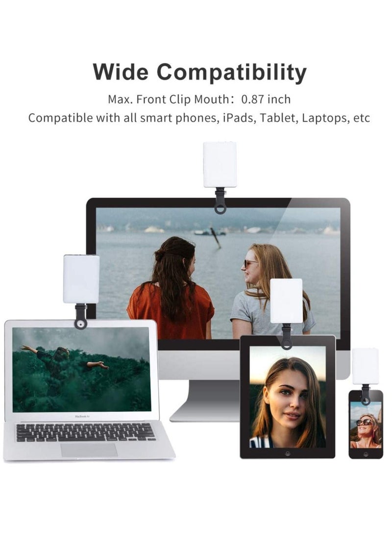 Generic 60 LED High Power Rechargeable Clip Fill Video Light with Front & Back Clip Adjusted 3 Light Modes for Phone iphone Android iPad Laptop for Makeup TikTok Selfie Vlog Video Conference  - Image 2
