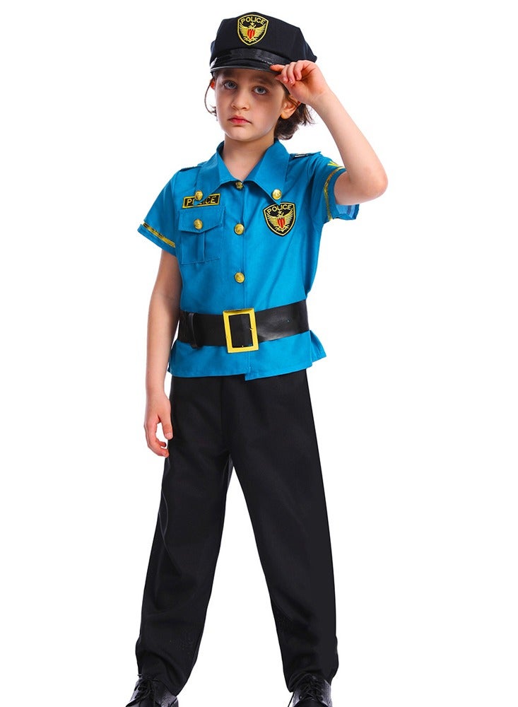 Al Aoyama Dress Up Police Costume for boy – Realistic Cop Uniform with Shirt, Pants, Hat & belt - Halloween Costume - Image 4
