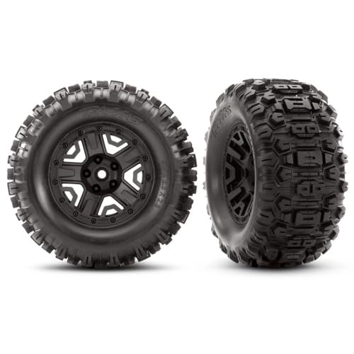 Traxxas 6792 Sledgehammer Heavy Duty 2.8 Inch Pre-Assembled Black Wheels for Remote Control Cars, Pair - Image 1