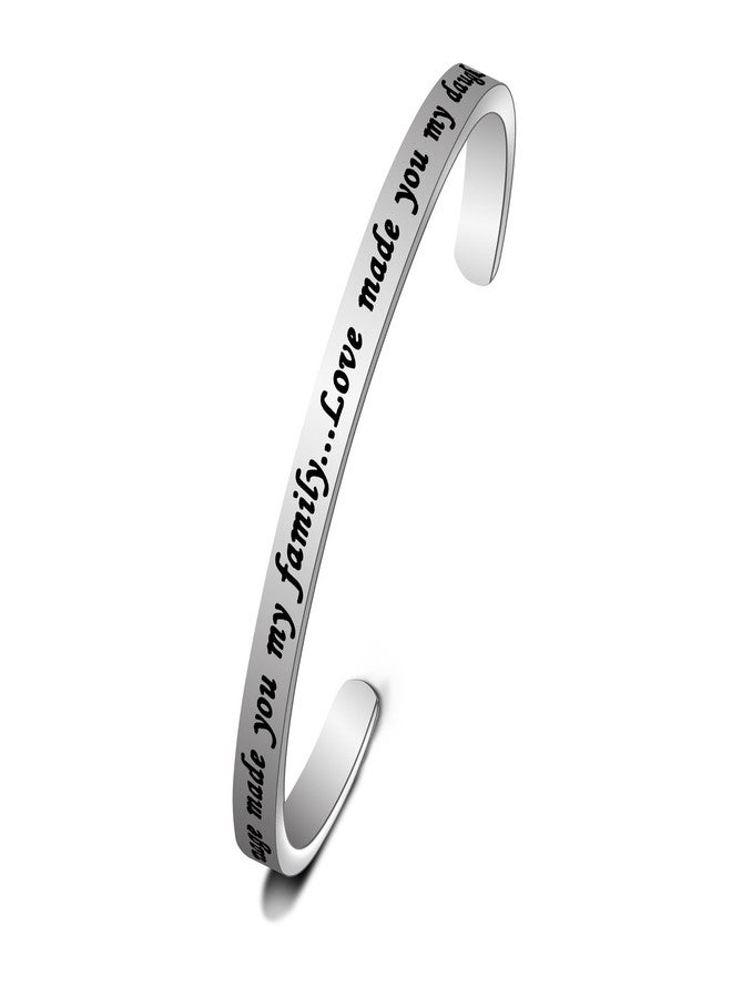 WUSUANED Marriage Made You Family Love Made You My Daughter Cuff Bracelet Gift for Stepdaughter Daughter in Law (daughter in law cuff) - Image 1