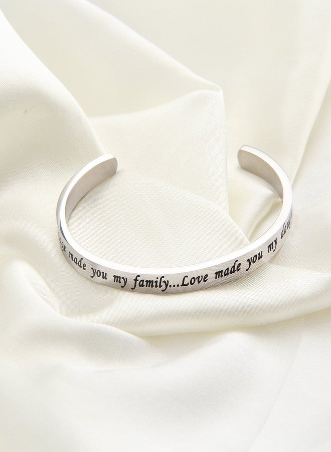 WUSUANED Marriage Made You Family Love Made You My Daughter Cuff Bracelet Gift for Stepdaughter Daughter in Law (daughter in law cuff) - Image 2