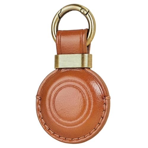 MOLOVA 1|2|4 Pack Leather Holder Keychain for AirTag 2nd Gen (2026) & 1st Gen, Compact Design with Air tag Case, Secure Protective Cover with Ring Car Keys Chain Fob Accessories, Vintage Color - Image 1