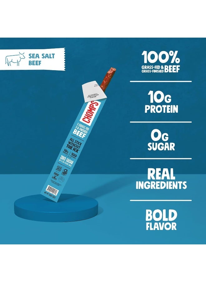 يقضم بصوت عالي أعواد وجبات خفيفة من لحم البقر المجفف المملح بالبحر والمغذى على العشب، عبوة من 10 قطع - كيتو، باليو، Whole30، 10 جرام من بروتين اللحوم الخالية من الدهون، خالية من الجلوتين، طعام خالٍ من السكر، غير معدّل وراثيًا - Image 3