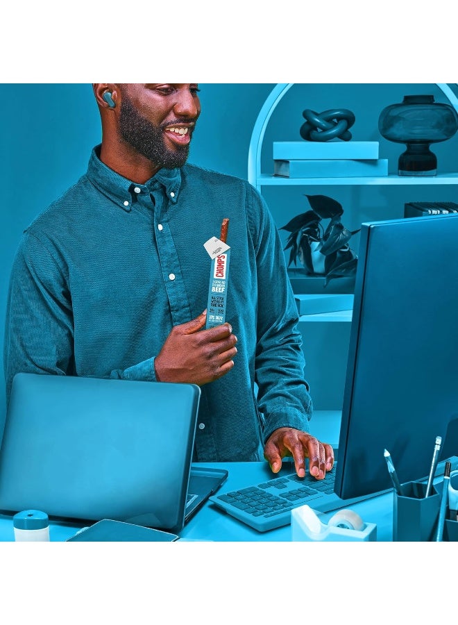 يقضم بصوت عالي أعواد وجبات خفيفة من لحم البقر المجفف المملح بالبحر والمغذى على العشب، عبوة من 10 قطع - كيتو، باليو، Whole30، 10 جرام من بروتين اللحوم الخالية من الدهون، خالية من الجلوتين، طعام خالٍ من السكر، غير معدّل وراثيًا - Image 4