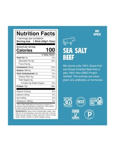 CHOMPS Grass-Fed and Finished Sea Salt Beef Jerky Snack Sticks 10-Pack - Keto, Paleo, Whole30, 10g Lean Meat Protein, Gluten-Free, Zero Sugar Food, Non-GMO  - Image 2