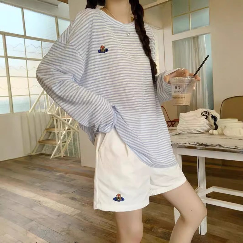 Yeyuan Women's UV Protection Striped Long Sleeve T-Shirt - Image 2