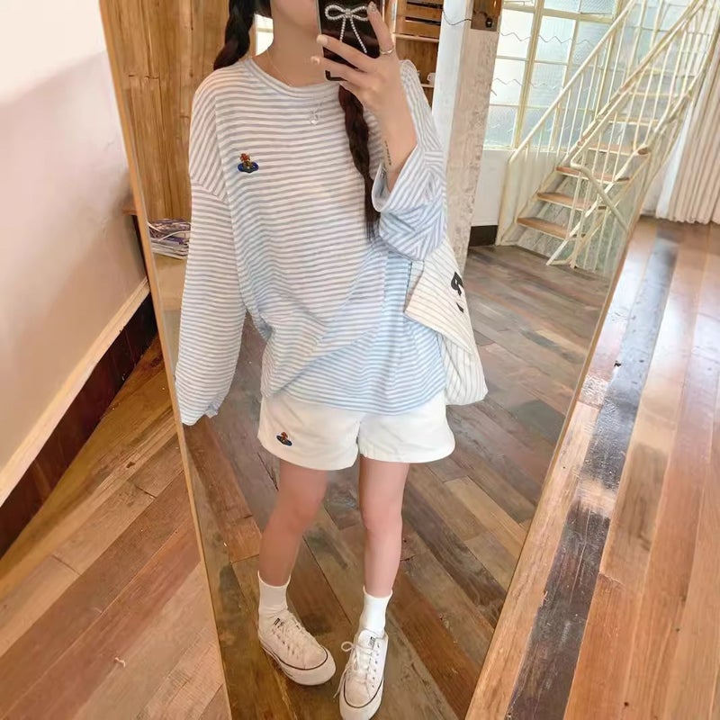Yeyuan Women's UV Protection Striped Long Sleeve T-Shirt - Image 3