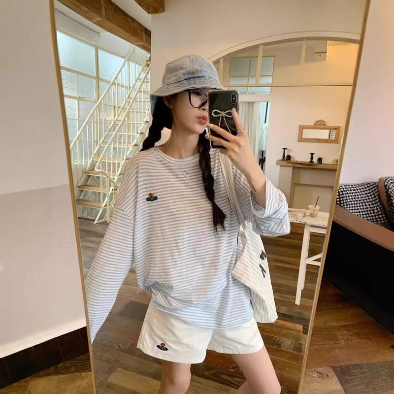 Yeyuan Women's UV Protection Striped Long Sleeve T-Shirt - Image 4