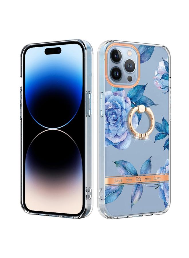 اس-توب جراب لهاتف iPhone 14 Pro Max Ring IMD Flowers TPU - Image 1