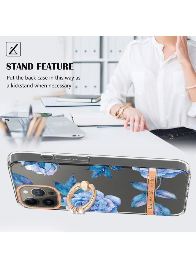 اس-توب جراب لهاتف iPhone 14 Pro Max Ring IMD Flowers TPU - Image 2