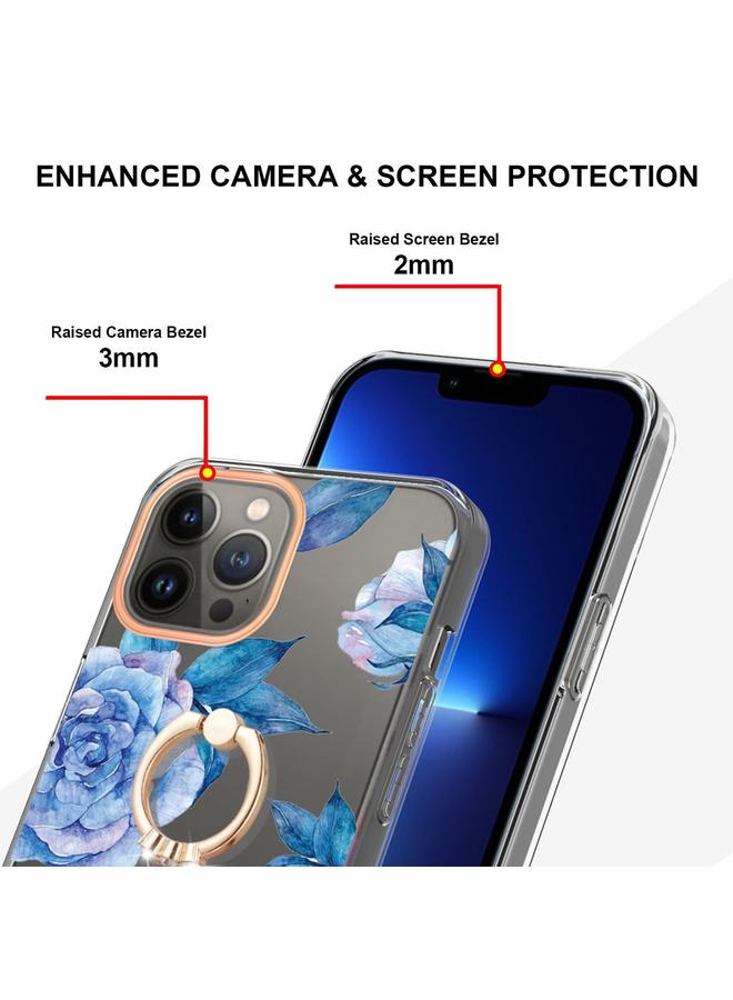 اس-توب جراب لهاتف iPhone 14 Pro Max Ring IMD Flowers TPU - Image 3