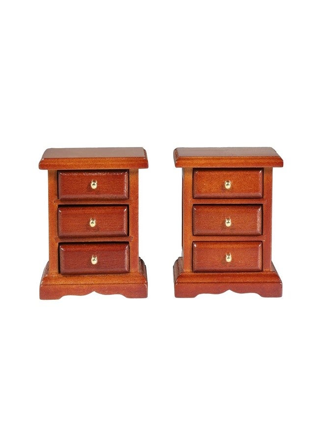 Inusitus Wooden Dollhouse Night Stands | Set of 2 | Bedside Tables | Dolls House Furniture | 1/12 Scale (Medium) - Image 1