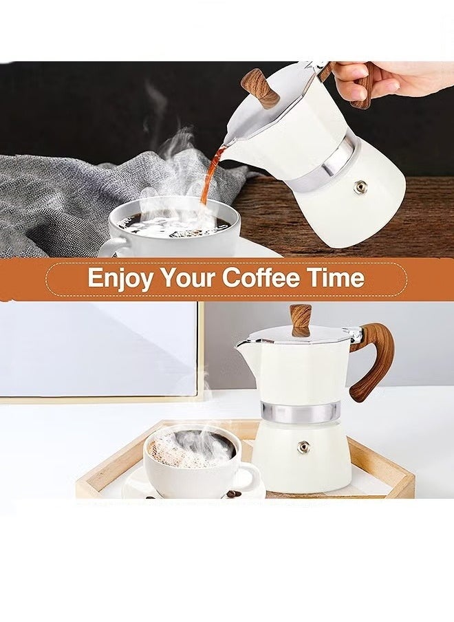 MIXDE - Stovetop Espresso Maker, Moka Pot Manual Cuban Coffee Percolator Machine Premium Aluminum Moka Italian Espresso Greca Coffee Maker - 3 CUP 150ML - Image 1