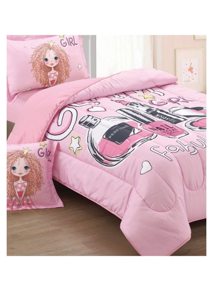 SMART HOME Luxuriously designed 4-piece children's bedding set with comfortable filling. 4-piece reversible bedding set: 170 x 230 cm quilt, fitted sheet, pillowcase, and pillowcase. High-quality, soft microfiber fabric. Ideal for children's rooms - Image 4