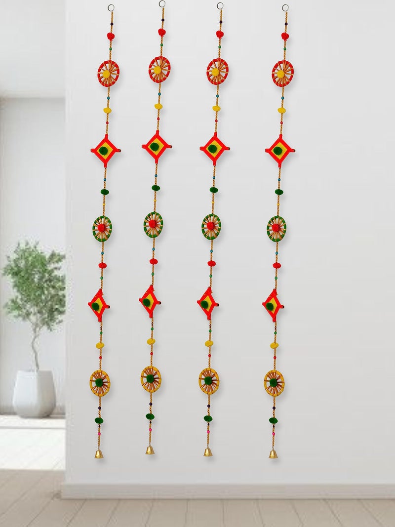 JH Gallery Handmade Handcrafted Decorative Woolen Kites Door and Wall Hanging Decor/Home Decor/Diwali Gift - Pack of 4, 52 Inches Each - Image 5