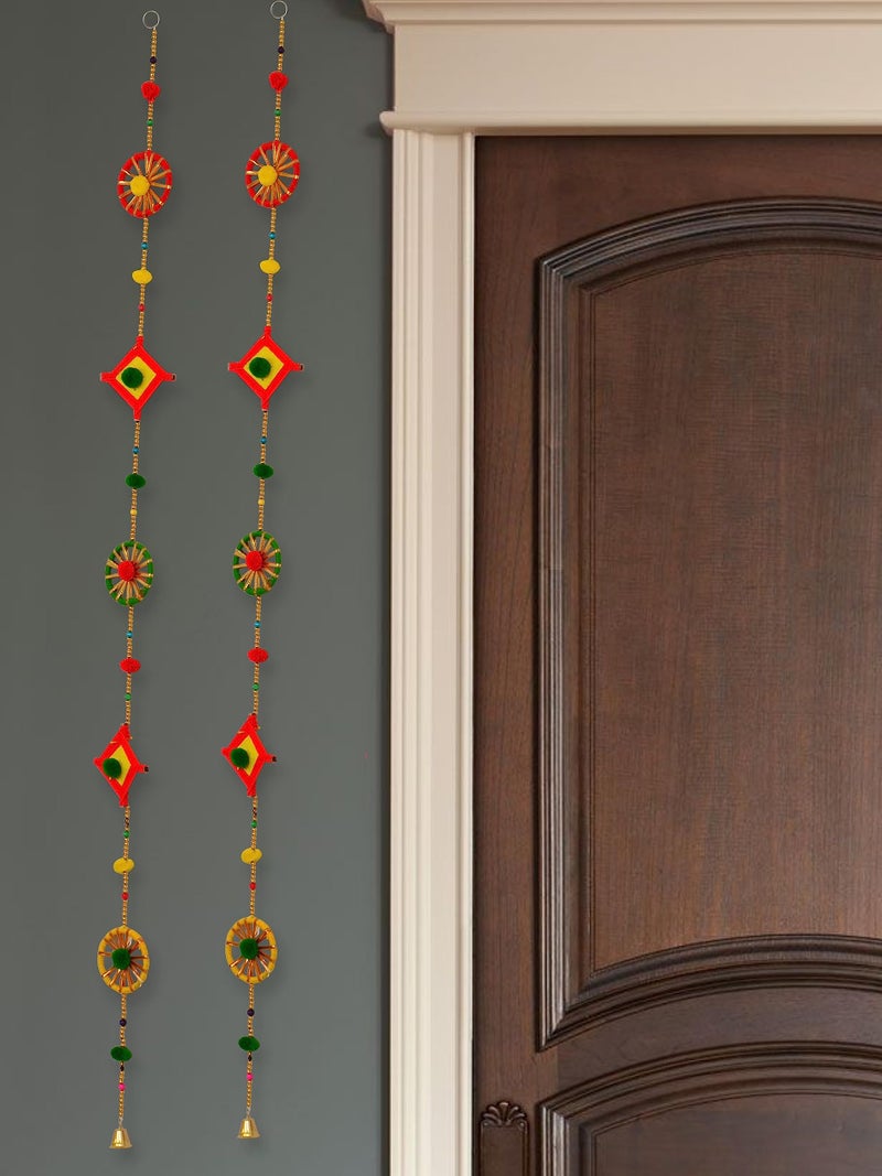 JH Gallery Handmade Handcrafted Decorative Woolen Kites Door and Wall Hanging Decor/Home Decor/Diwali Gift - Pack of 4, 52 Inches Each - Image 4