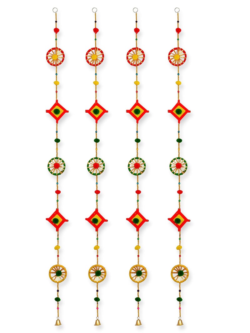 JH Gallery Handmade Handcrafted Decorative Woolen Kites Door and Wall Hanging Decor/Home Decor/Diwali Gift - Pack of 4, 52 Inches Each - Image 3