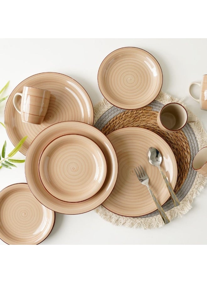 Apollo Apollo 16 Piece Hand Painted Stoneware Dinner Set Elegant Durable Dinnerware Set for 4 Perfect for Daily Use or Special Occasions Unique Design Dishwasher Safe  - Image 1