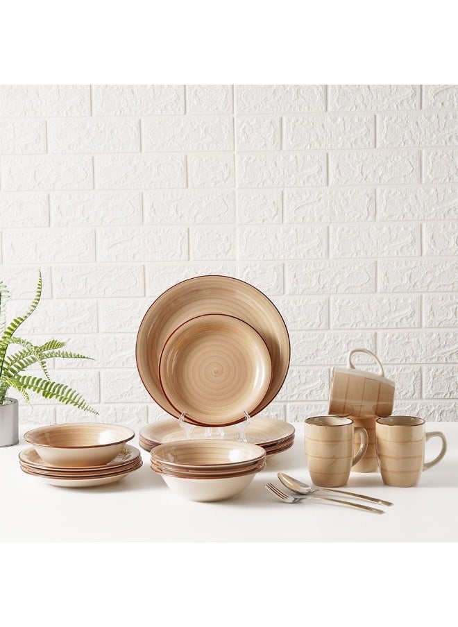 Apollo Apollo 16 Piece Hand Painted Stoneware Dinner Set Elegant Durable Dinnerware Set for 4 Perfect for Daily Use or Special Occasions Unique Design Dishwasher Safe  - Image 5