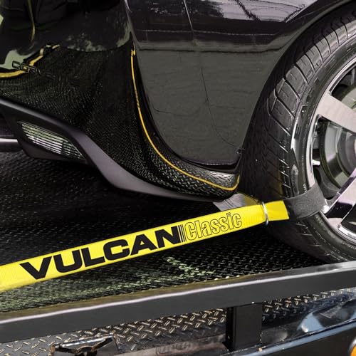 VULCAN Loop Exotic Car Tie Down Straps - 2 Inch x 12 Foot - Classic Yellow - Includes Four 2 Inch x 144 Inch Loop Straps - Image 2