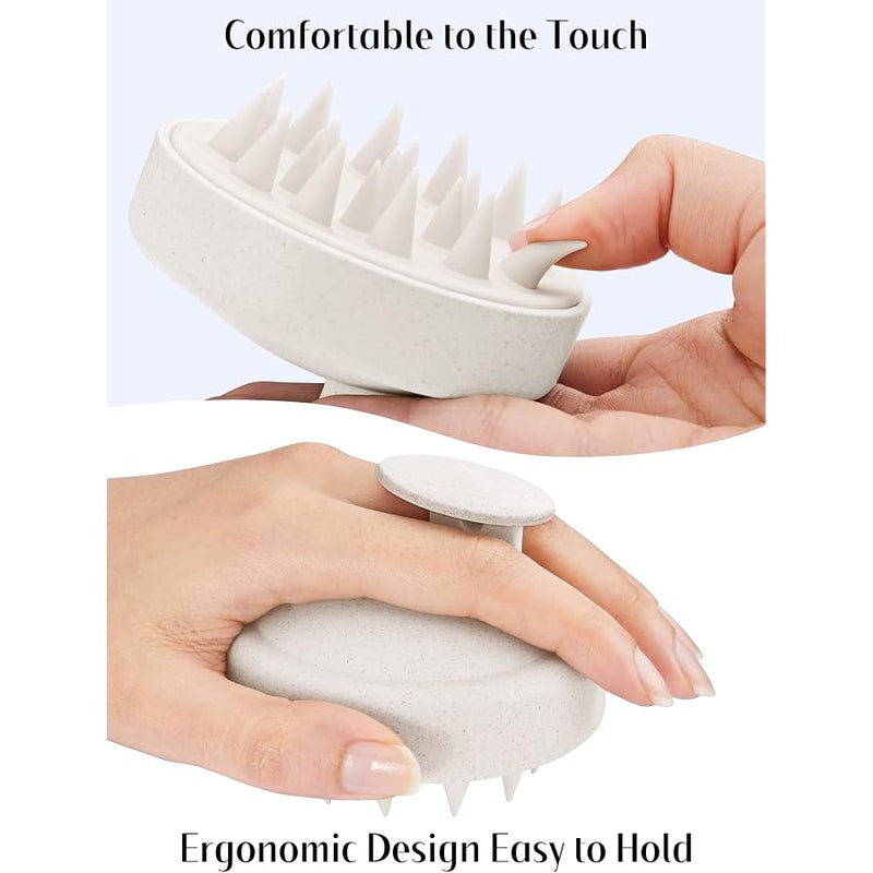 Heeta Scalp Massager for Hair Growth, Soft Silicone Bristles to Remove Dandruff and Relieve Itching, Scalp Scrubber for Hair Care Relax Scalp, Shampoo Brush for Wet Dry Hair, Upgraded Material, Beige - Image 5