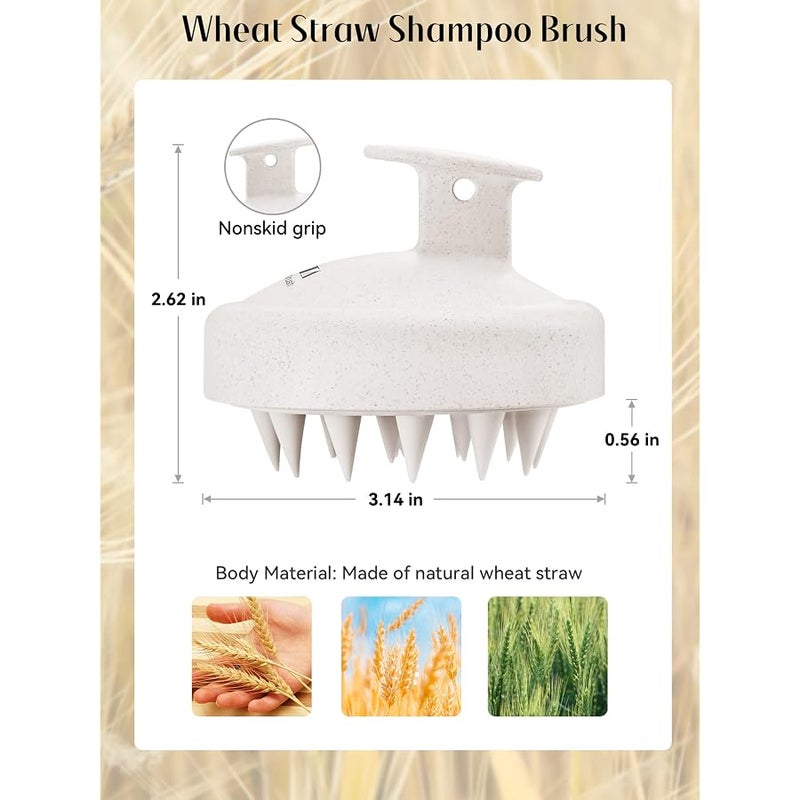 Heeta Scalp Massager for Hair Growth, Soft Silicone Bristles to Remove Dandruff and Relieve Itching, Scalp Scrubber for Hair Care Relax Scalp, Shampoo Brush for Wet Dry Hair, Upgraded Material, Beige - Image 2
