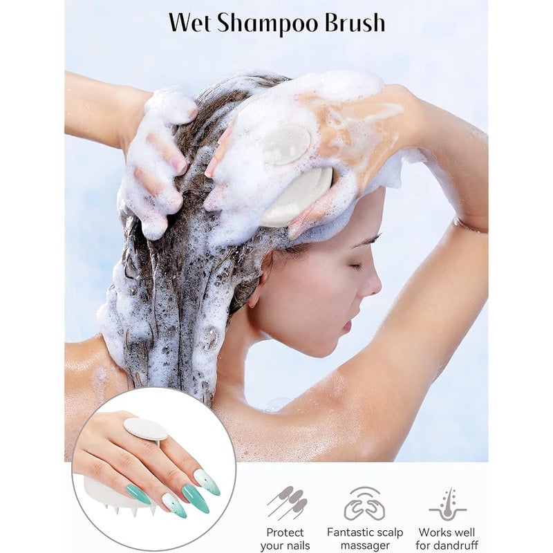 Heeta Scalp Massager for Hair Growth, Soft Silicone Bristles to Remove Dandruff and Relieve Itching, Scalp Scrubber for Hair Care Relax Scalp, Shampoo Brush for Wet Dry Hair, Upgraded Material, Beige - Image 3