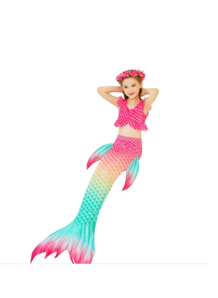 Y&D 3-Piece Mermaid Bathing Swimsuit Set  120CM - Image 4