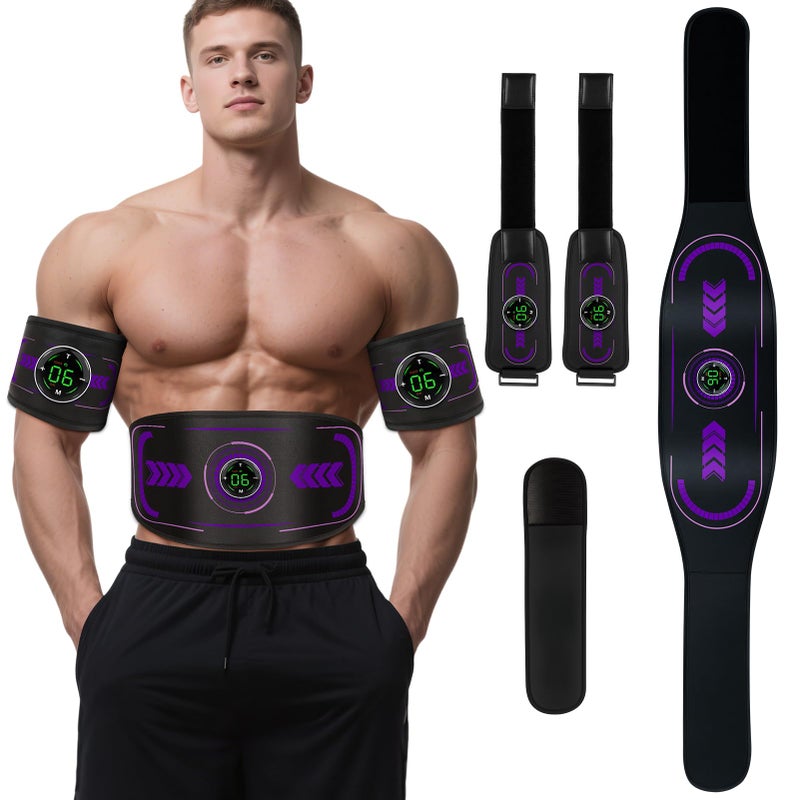 OUJEALEE Electronic Muscle Stimulator with TENS & PMS, Ab Belt Stimulator Muscle Toner, Abdominal Fitness Trainer for Home - Image 1
