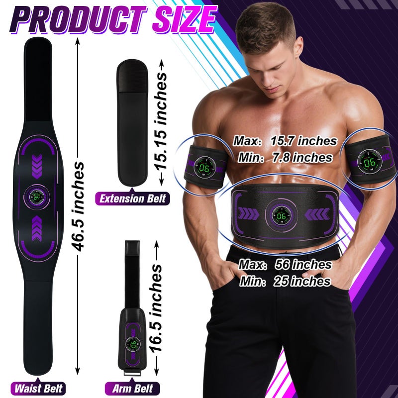 OUJEALEE Electronic Muscle Stimulator with TENS & PMS, Ab Belt Stimulator Muscle Toner, Abdominal Fitness Trainer for Home - Image 5