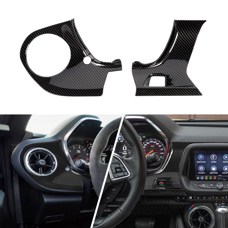 SQQP Carbon Fiber Center Console Dashboard Panel Cover Trim Kit Fit for 2016-2023 Chevrolet Chevy Camaro - Image 1