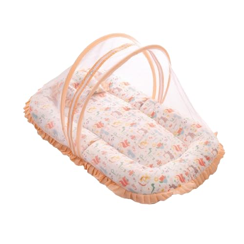mee mee Mee Mee Cushioned Baby Mattress Set with Mosquito Net and Pillow Jungle Animal - Image 1