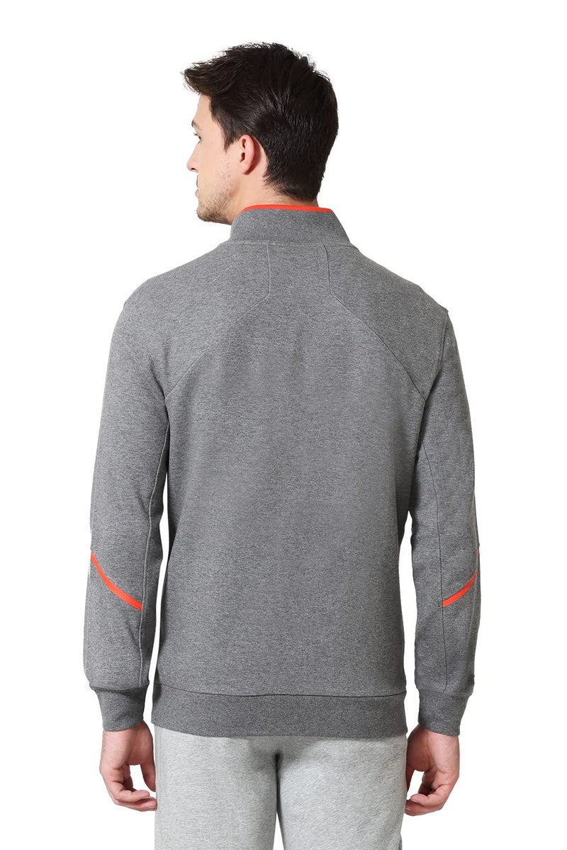 Van Heusen Sport Men Jacket - Cotton Rich - Zip Front, Media Pocket, Breathable_70032_Mid Grey Melange_S - Image 3