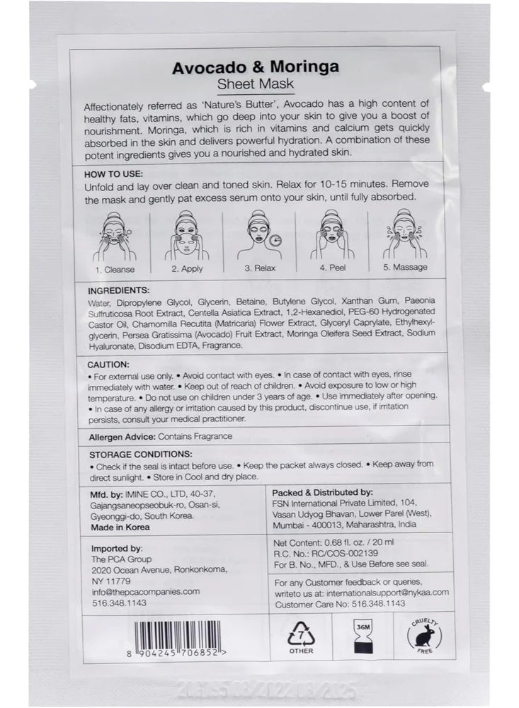 Nykaa Skin Secrets Avocado + Moringa Sheet Mask - Image 4