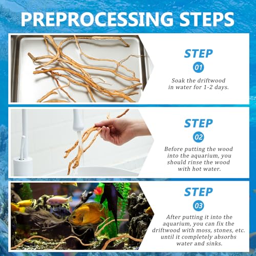 Solsew 250g Natural Driftwood for Aquarium 12''-16'' Reptile Branches Terrarium Wood Long Driftwood for Aquarium Assorted Shapes Natural Decor - Image 4