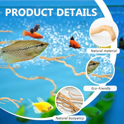 Solsew 250g Natural Driftwood for Aquarium 12''-16'' Reptile Branches Terrarium Wood Long Driftwood for Aquarium Assorted Shapes Natural Decor - Image 3