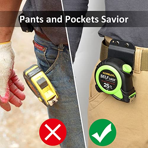 Healvaluefit TapeCatcher, Tape Measure Holder for Belt, Low-Profile Tape Measure Belt Clip, Fits up to 2" Tool Belt, Tape Accessories - Image 3