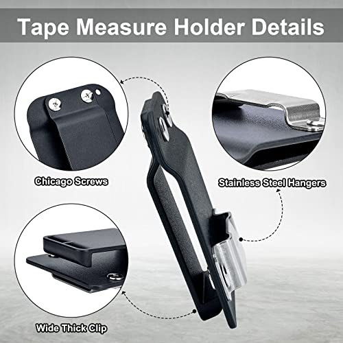 Healvaluefit TapeCatcher, Tape Measure Holder for Belt, Low-Profile Tape Measure Belt Clip, Fits up to 2" Tool Belt, Tape Accessories - Image 5