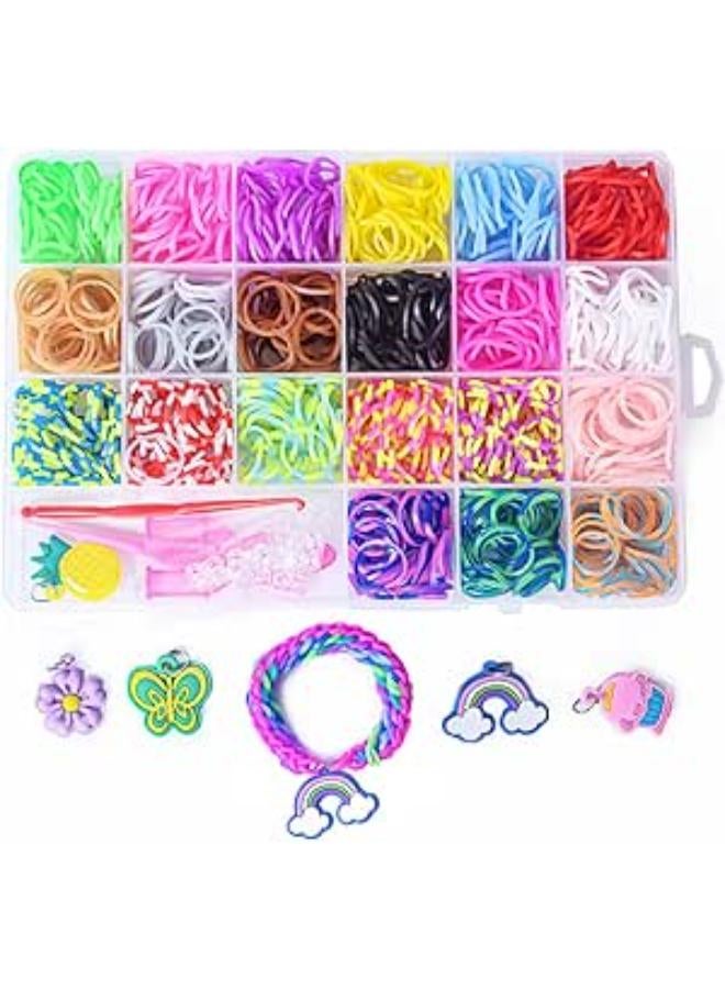 ZYUEE 1500+ Loom Rubber Bands Kit, 21 Colors Loom Rubber Bands with Other Accessories and Storage Box, DIY Friendship Bracelet Making Kit, Craft Kits for Gift Boys and Girls 