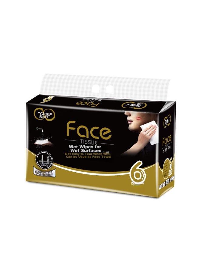 CS Jierou Facial Tissues, Black Face Cologne Scent, Extra Thick 3-ply 120 Sheets*6 Packs, Large Size Facial Tissues - Image 3