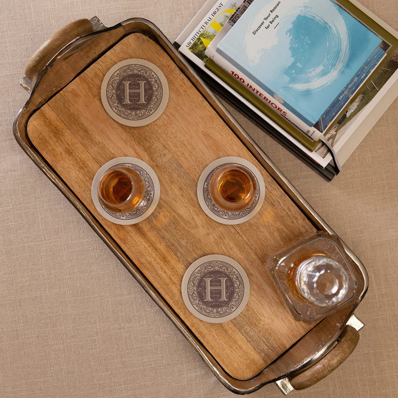 Thirstystone Monogram Letter â€œHâ€ 4 Pack Sandstone Coasters Manufactured in The USA Decorative Absorbent Easily Wipes Clean - Image 2