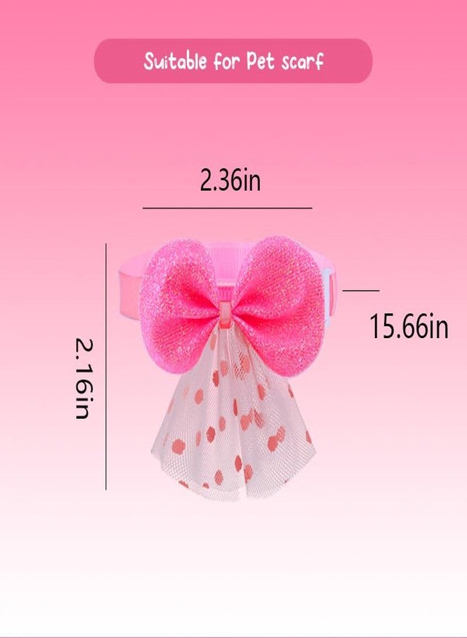 Yreamont Dog Bow Ties with Lace Bow, 4PCS Adjustable Dog Bowties for Pet Dog Cat Lace Bow Tie for Pet Dogs Cats Wedding Party Accessories for Cats Dogs Glitter Bowtie for Pets Sparkly Necktie - Image 2