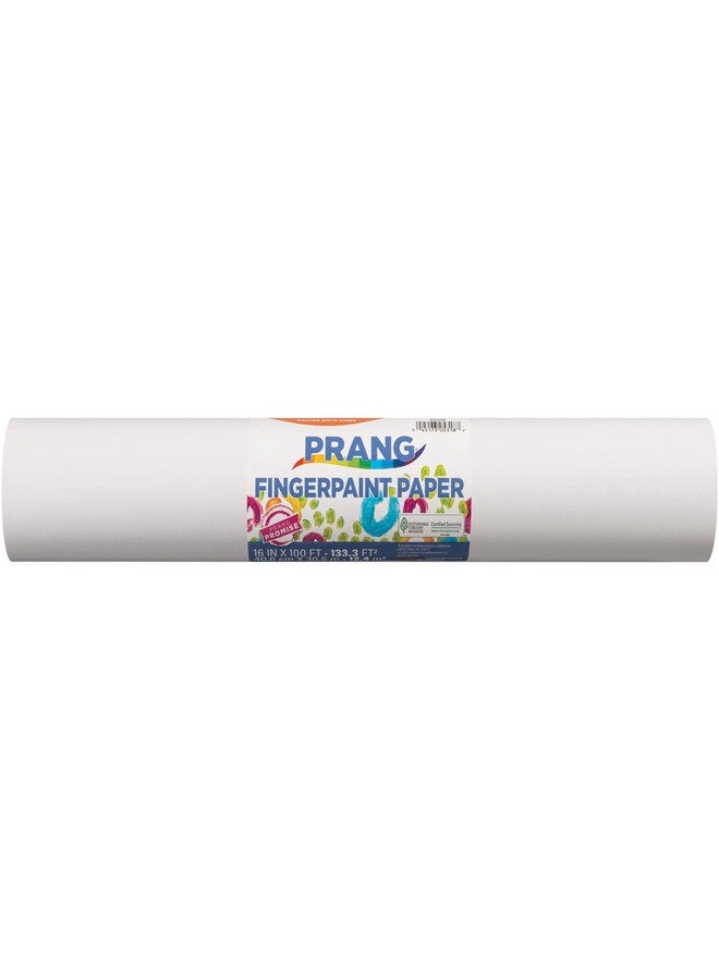 Prang (Formerly Art Street) Fingerpaint Paper Roll, White, 16" x 100', 1 Roll - Image 1