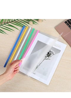 Libra Clear Report Covers A4 Size with Sliding Bars, 15mm Presentation File Folders Binder, 130 Sheet Capacity, for Homework Folder, Presentation Folder, File Folder, 5 Assorted Colors(20 Pack)  - Image 2