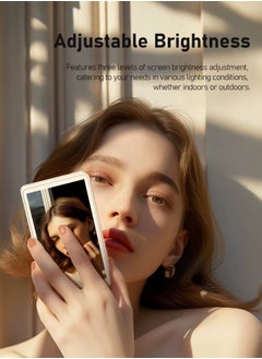MOCOM 2025 Magnetic Wireless Phone Selfie Monitor – 4" Bluetooth Vlog Screen with Real-Time Rear Camera Sync, Remote Control & Anti-Slip Silicone Gel + ABS Magnetic Mount – Compatible with iPhone & Android for Pro Selfies, YouTube, TikTok (White)  - Image 3