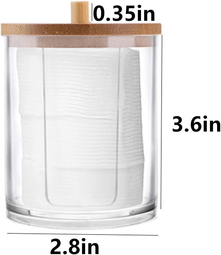 Tearom Cotton Round Holder Cotton Swabs Holder Cotton Ball Holder Cotton Swabs Holder Bathroom Set Cotton Swabs Organizers and Storage Cotton Swab Dispenser for Cotton Swabs, Mouthwash Cups, Cotton Pads, - Image 2