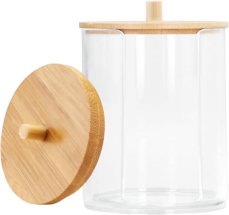 Tearom Cotton Round Holder Cotton Swabs Holder Cotton Ball Holder Cotton Swabs Holder Bathroom Set Cotton Swabs Organizers and Storage Cotton Swab Dispenser for Cotton Swabs, Mouthwash Cups, Cotton Pads, - Image 1